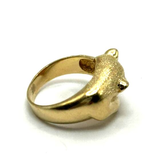 14k Yellow Gold Cat/ Cougar Unisex RING Size 6.5